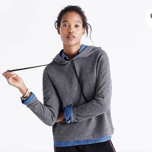 Madewell Tone Gray Cropped Hoodie Sweatshirt
